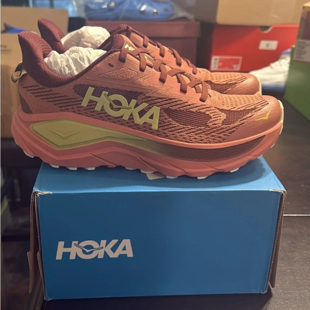 HOKA Women's Challenger 8 Running Shoes - Coral/Gold - Picture 3 of 5